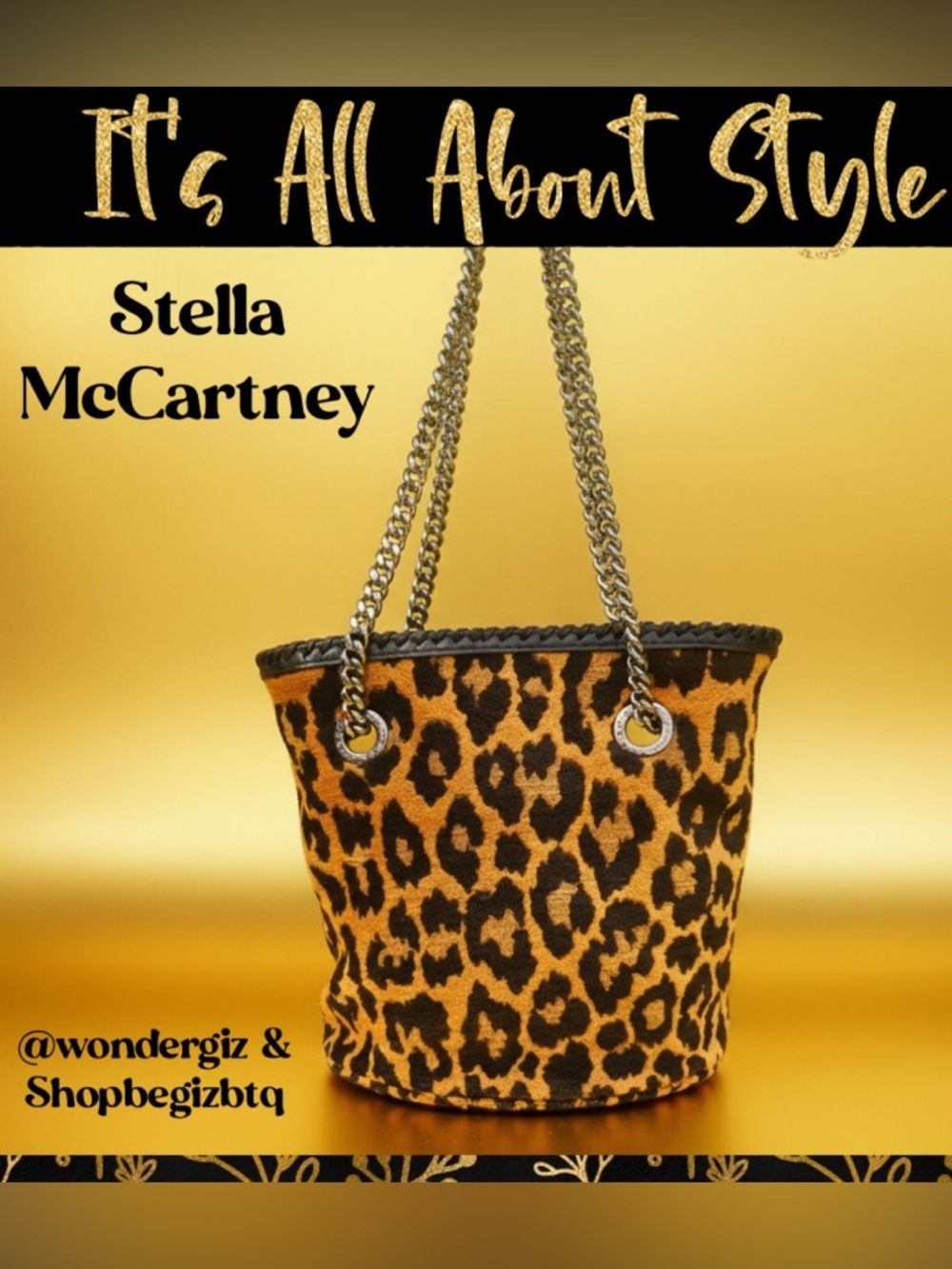 🔥🔥🔥 EUC Stella McCartney Leopard Jacquard Bucket Bag Reduced To Buy Now & Save - Picture 3 of 13